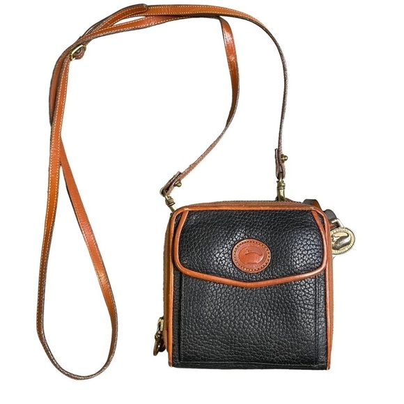 Dooney & Bourke Handbags - Vintage Dooney & Bourke *Black* Mini Square Zip-Along Crossbody Wallet 18173B